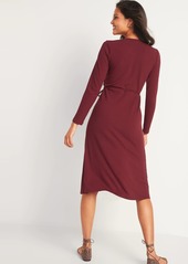 Old Navy Rib-Knit Midi Fit & Flare Wrap Dress for Women