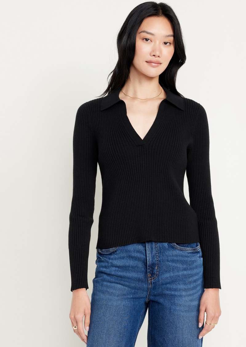 Old Navy Ribbed Crop Polo Sweater