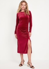 Old Navy Ruched Velvet Midi Dress