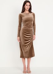 Old Navy Ruched Velvet Midi Dress