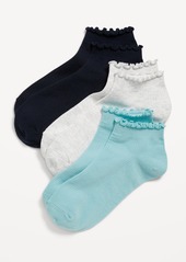 Old Navy Ruffle Ankle Quarter Crew Sock 3-Pack