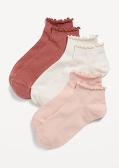 Old Navy Ruffle Ankle Quarter Crew Sock 3-Pack