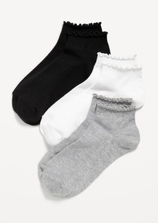 Old Navy Ruffle Ankle Quarter Crew Sock 3-Pack