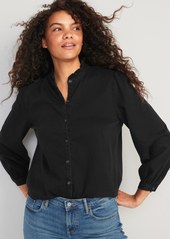 Old Navy Ruffle-Neck Jean Shirt for Women