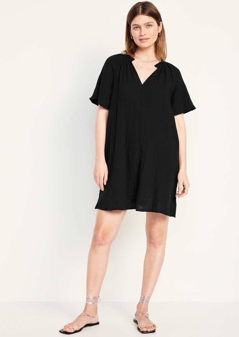 Old Navy Crinkle Gauze Mini Swing Dress