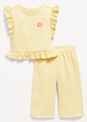 Old Navy Short-Sleeve Ruffle-Trim Top and Wide-Leg Pants for Baby