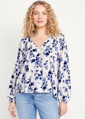 Old Navy Split-Neck Seersucker Top