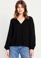 Old Navy Split-Neck Seersucker Top