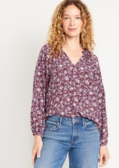 Old Navy Split-Neck Seersucker Top