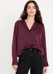 Old Navy Satin Cropped Button-Down Shirt