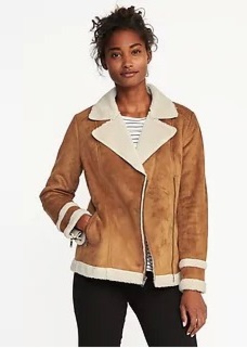 Old Navy SherpaLined Moto Jacket for Women Outerwear