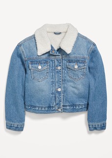 Old Navy Sherpa-Lined Non-Stretch Jean Jacket for Girls