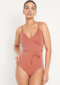 Old Navy Shine Wrap-Front Swimsuit