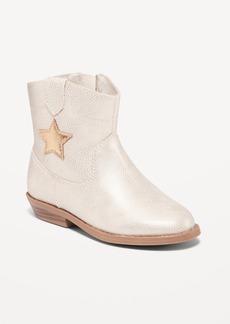 Old Navy Shiny Metallic Embroidered Western Boots for Toddler Girls