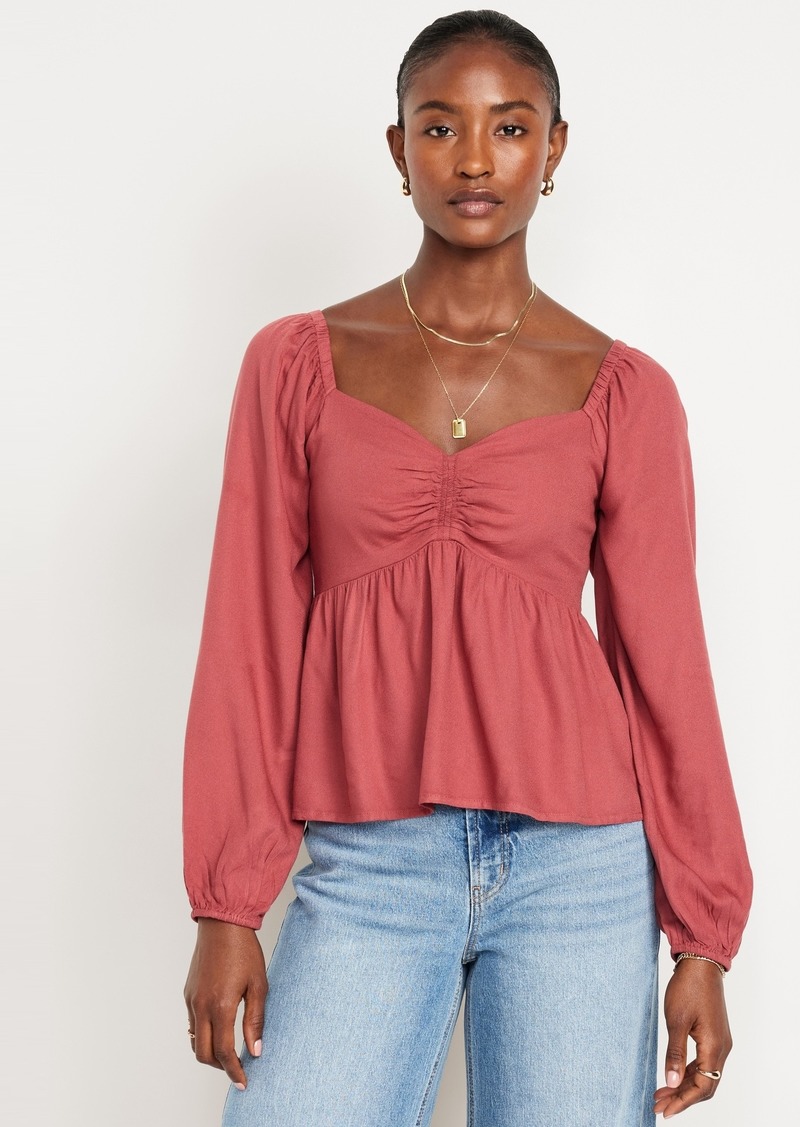 Old Navy Shirred Crepe Top