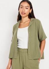 Old Navy Crinkle Gauze Button-Down Top