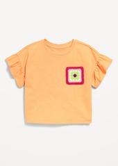 Old Navy Short-Sleeve Crochet-Knit Graphic Top for Toddler Girls