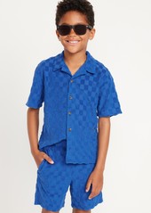 Old Navy Short-Sleeve Loop-Terry Camp Shirt for Boys