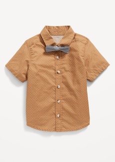 Old Navy Short-Sleeve Printed Poplin Shirt & Bow-Tie Set for Toddler Boys