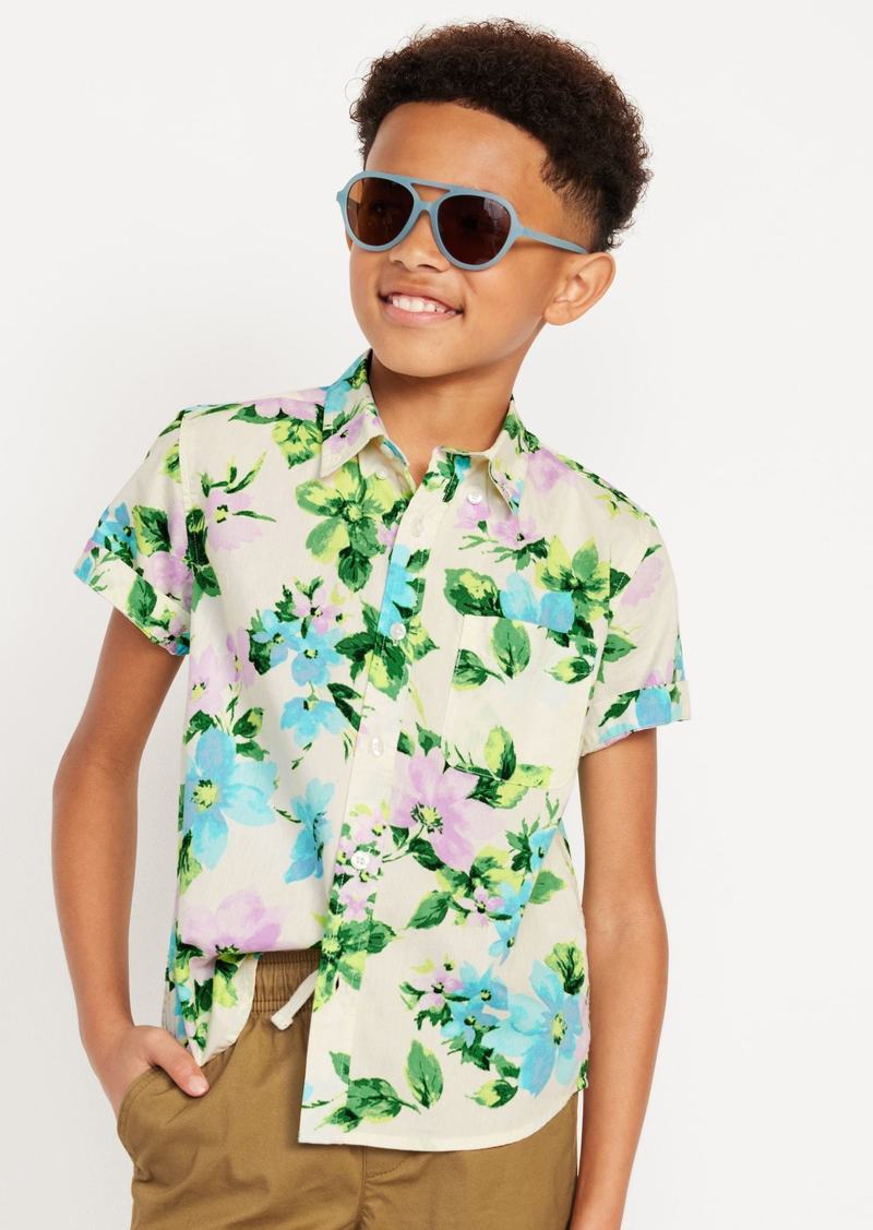 Old Navy Short-Sleeve Printed Poplin Shirt for Boys