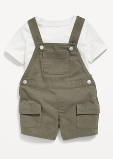 Old Navy Short-Sleeve T-Shirt and Twill Shortall Romper Set for Baby