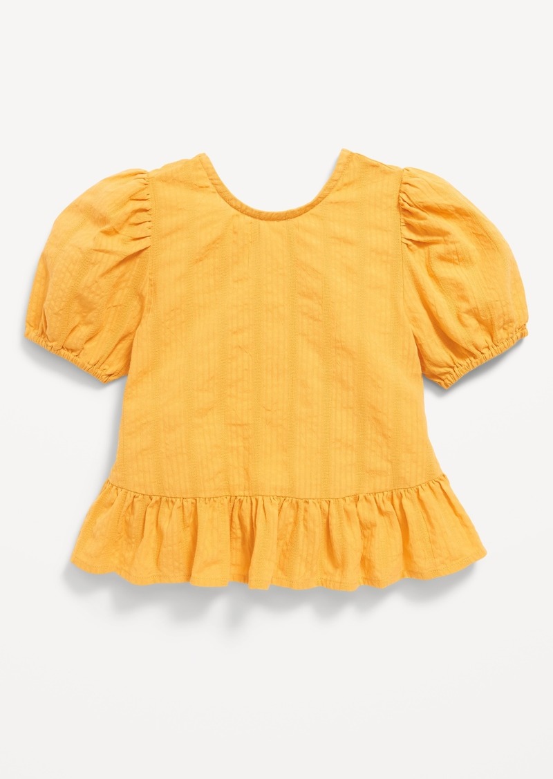 Old Navy Short-Sleeve Textured Ruffle-Hem Top for Toddler Girls