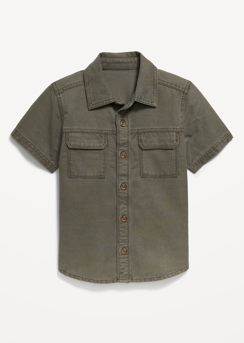 Old Navy Short-Sleeve Utility Pocket Shirt for Toddler Boys