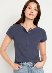 Old Navy Short-Sleeve Waffle-Knit Henley Top