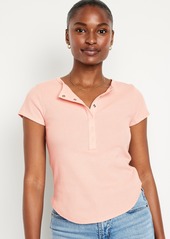 Old Navy Short-Sleeve Waffle-Knit Henley Top