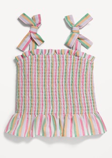 Old Navy Sleeveless Bow-Tie Smocked Textured Dobby Top for Toddler Girls