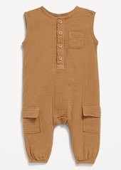 Old Navy Sleeveless Henley Pocket One-Piece Jumpsuit for Baby