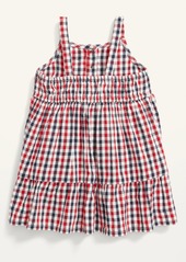 Old Navy Sleeveless Plaid Tiered Henley Dress for Baby