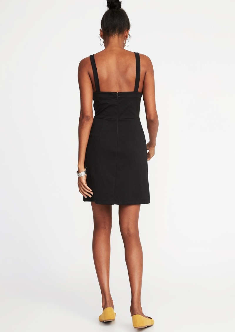 sleeveless ponte knit sheath dress