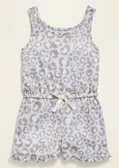 Old Navy Sleeveless Printed Jersey Pajama Romper for Girls
