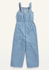 Old Navy Sleeveless Smocked Chambray Jumpsuit for Girls