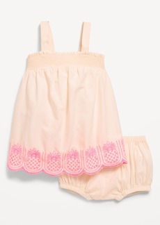 Old Navy Sleeveless Smocked Embroidered Top and Bloomer Shorts Set for Baby