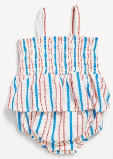 Old Navy Sleeveless Smocked Ruffled One-Piece Romper for Baby