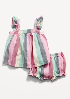 Old Navy Sleeveless Striped Linen-Blend Top & Bloomer Shorts Set for Baby