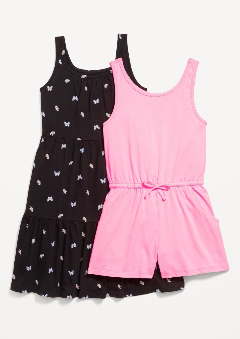 Old Navy Sleeveless Tiered Dress and Romper 2-Pack for Girls