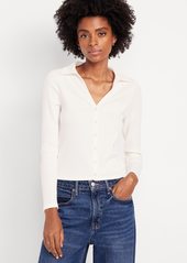 Old Navy Slim Ribbed Button-Down Top