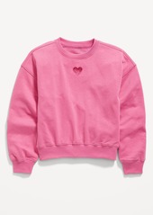 Old Navy Slouchy Crew-Neck Graphic Sweatshirt for Girls