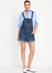 Old Navy Slouchy Jean Cut-Off Overalls -- 3.5-inch inseam