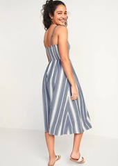 Old Navy Smocked Fit & Flare Striped Cami Midi Dress for Women