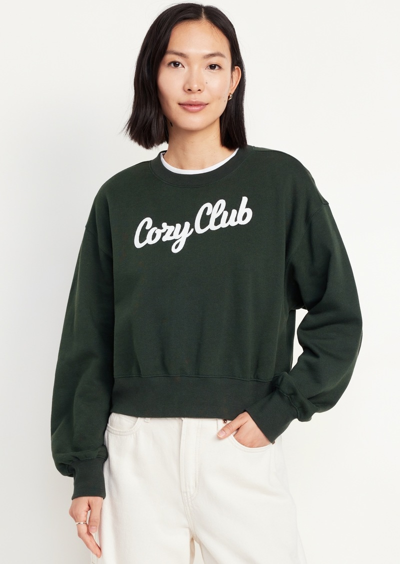 Old Navy SoComfy Crop Graphic Sweatshirt