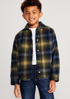 Old Navy Soft-Brushed Flannel Sherpa-Lined Shacket for Boys