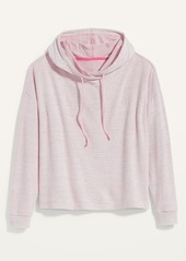 Old Navy Soft-Brushed Plush-Knit Pullover Lounge Hoodie for Women