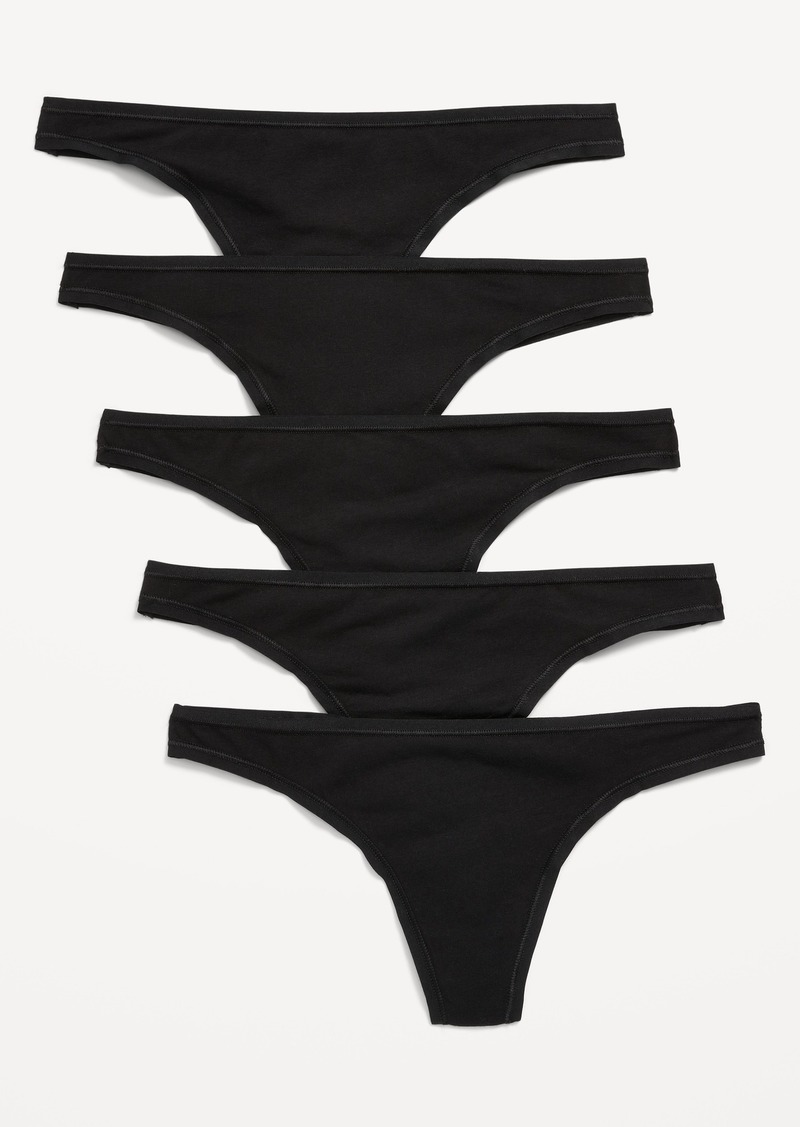 Old Navy Mid-Rise Everyday Cotton Thong 5-Pack