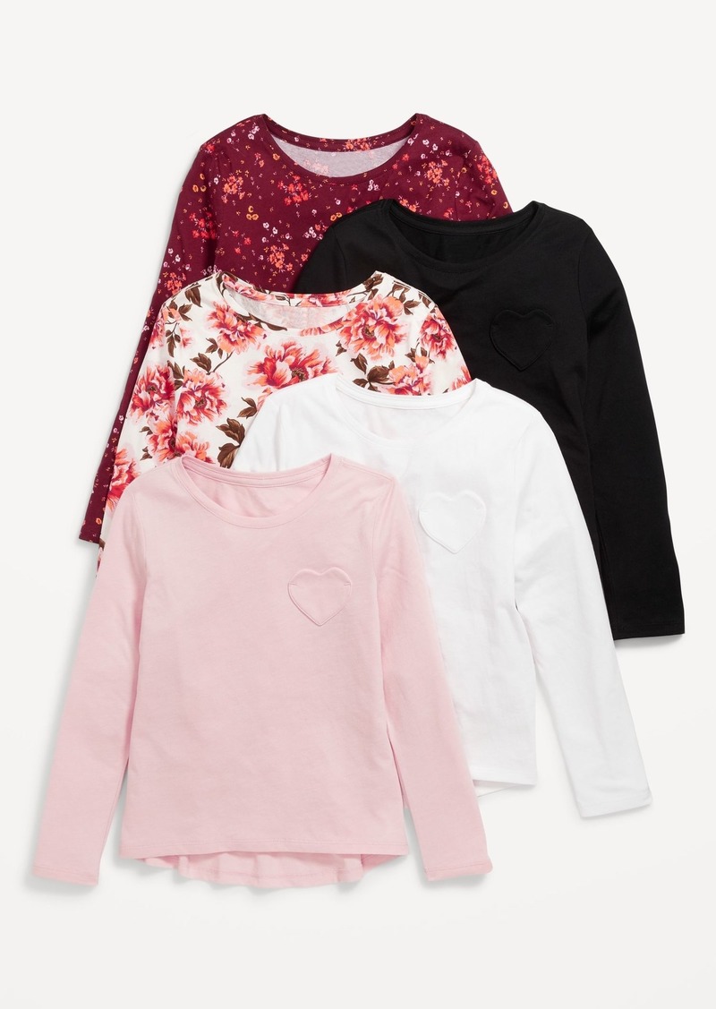 Old Navy Softest Long-Sleeve T-Shirt Variety 5-Pack for Girls