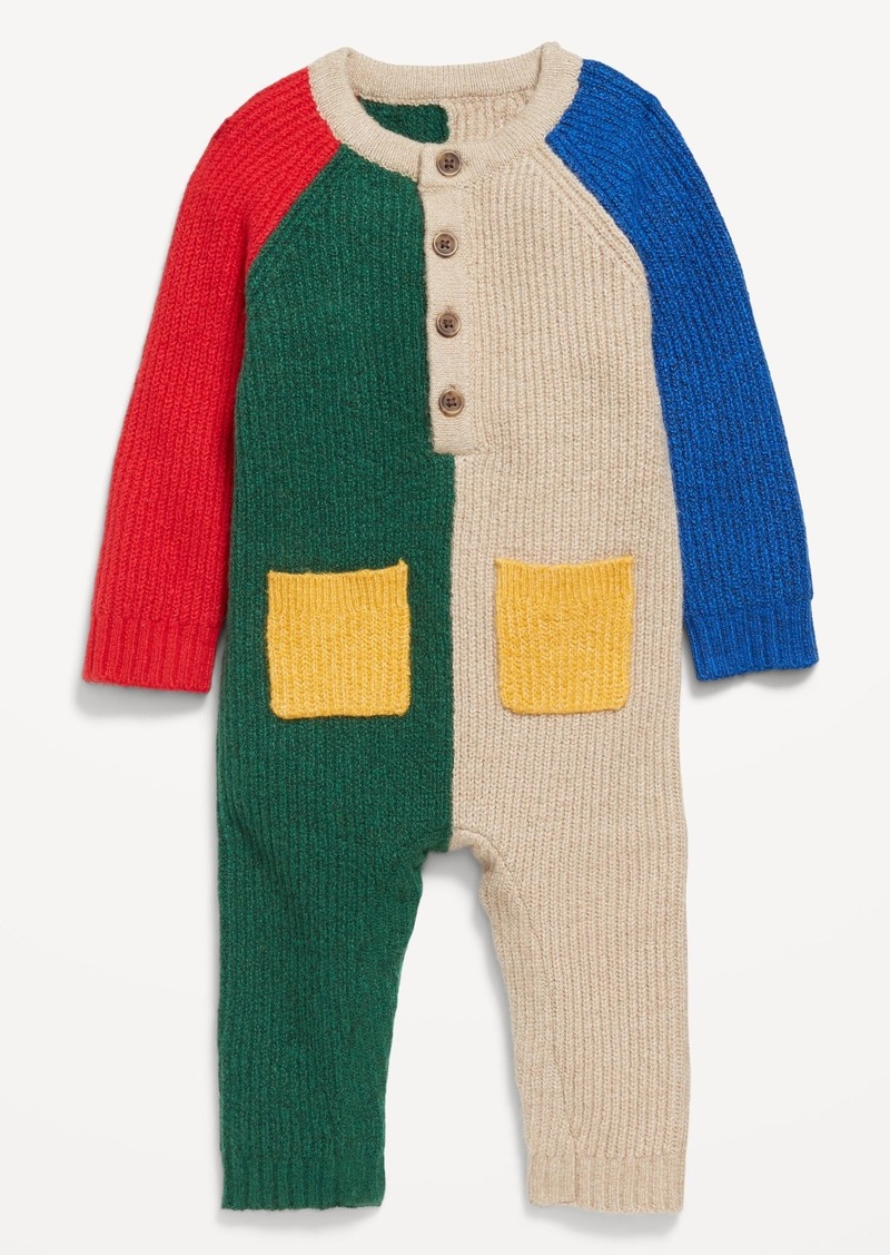 Old Navy SoSoft Cozy-Knit Color-Block One-Piece for Baby