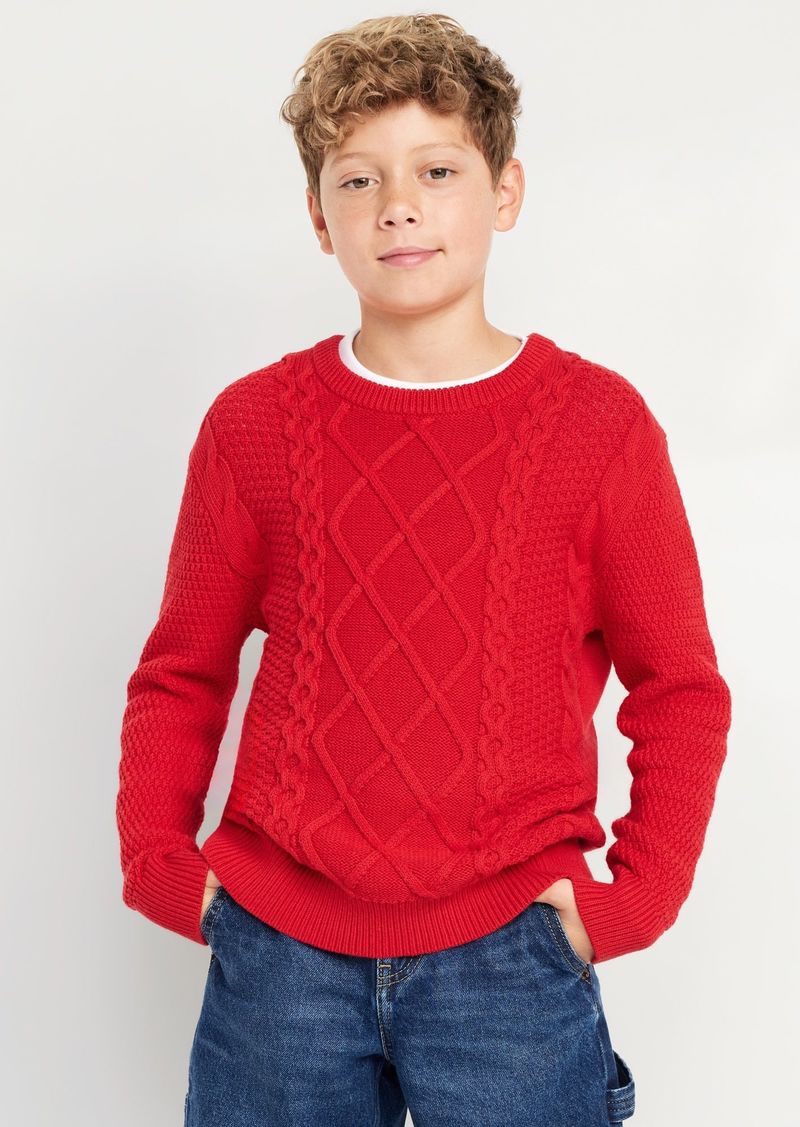 Old Navy Crew-Neck Cable-Knit Sweater for Boys